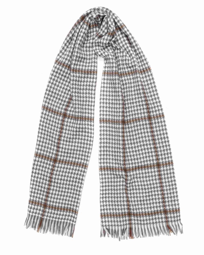 Front of a size One Size Mixed Patten Soft Tweed Scarves Grey in GREY by Cocoboo. | dia_product_style_image_id:310603